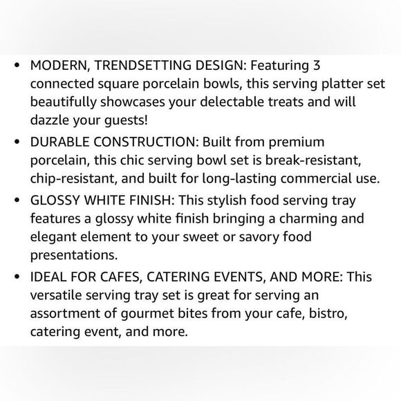 Simple Dining White Ceramic Triple Serveware Dish Condiments Snacks 11 X 3 1/2 - Picture 11 of 11